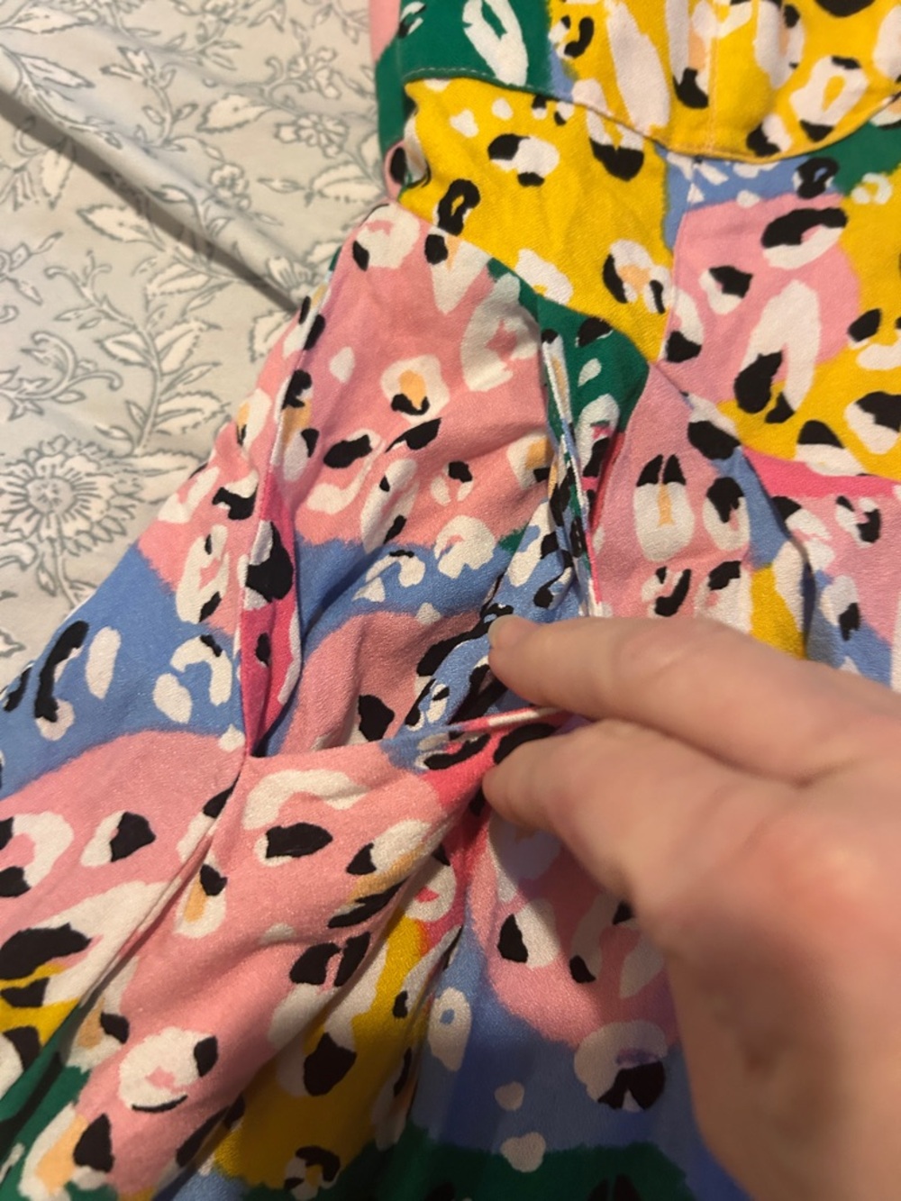 Colorblock Leopard Print Button-Front Romper - Picture 5 of 13